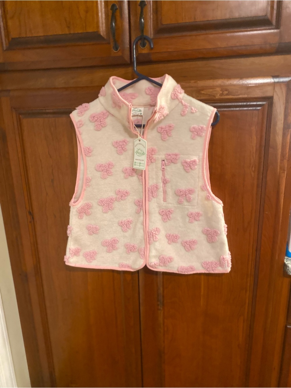 Sherpa Pink Bow Vest
